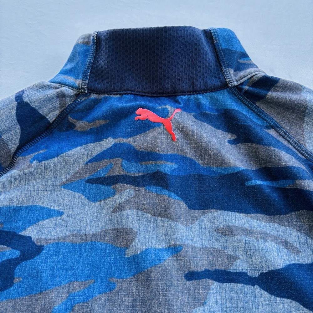 Puma Volition Golf 1/4 Zip Pullover XL Blue Camo Lost City Club USA Flag - Picture 11 of 11